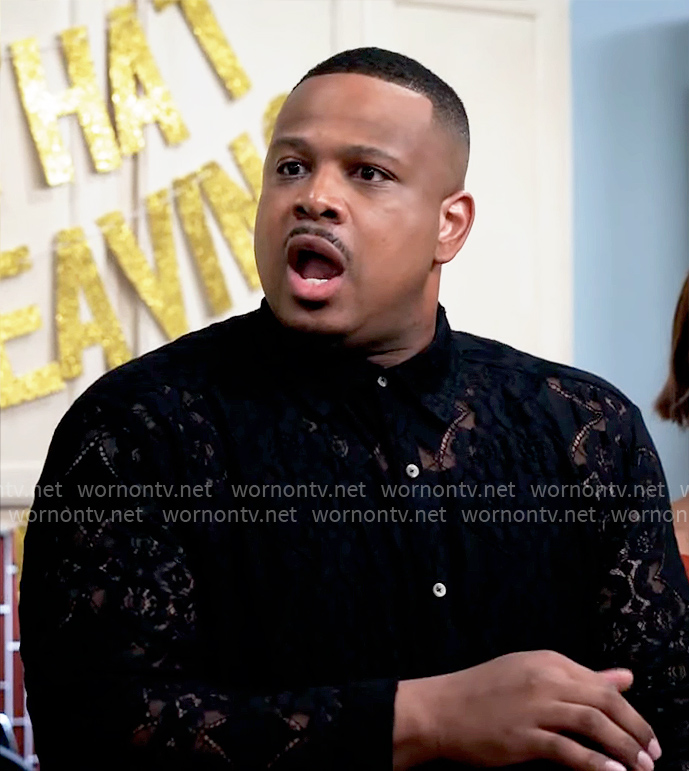 Maurice's black lace shirt on Tyler Perrys Sistas