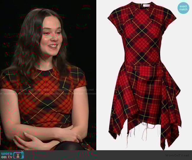 Cailee’s red plaid dress on Access Hollywood Cailee’s red plaid dress on Access Hollywood