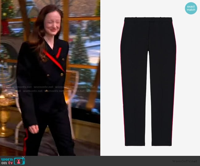 McQueen Uniform Trousers in Black worn by Andrea Riseborough on The View
