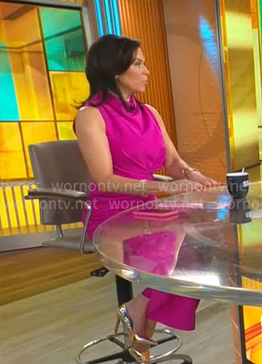 Meg Oliver's pink jumpsuit on CBS Mornings