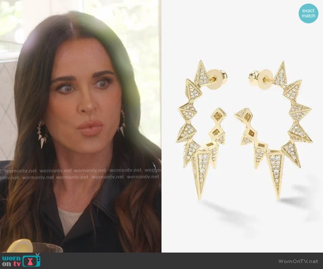 Melinda Maria Gabriella's Big Sista Pavé Hoops worn by Kyle Richards on The Real Housewives of Beverly Hills