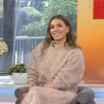 Melissa’s pink sweater and sequin skirt on Today