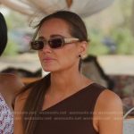 Meredith’s brown one-shoulder swimsuit on The Real Housewives of Salt Lake City