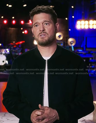 Michael’s navy bomber jacket on The Voice
