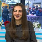 Mila Kunis’s grey fold neck top and shorts on Today
