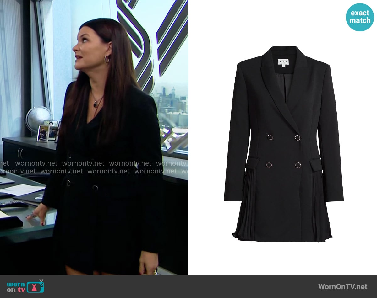 Milly Noora Dress in Black worn by Katie Logan (Heather Tom) on The Bold and the Beautiful