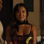 Mindy’s fruit sequin mini dress on Emily in Paris