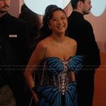 Mindy’s butterfly wings mini dress on Emily in Paris