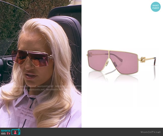 Miu Miu Mirror MU 51ZS Sunglasses worn by Erika Jayne on The Real Housewives of Beverly Hills