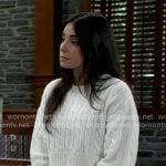 Molly’s white cropped cable-knit sweater on General Hospital