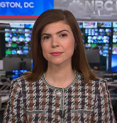 Monica Alba's houndstooth jacket on NBC News Daily