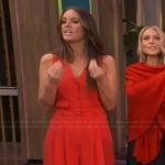 Monica's red jumpsuit on Live with Kelly and Mark