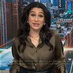 Morgan's olive green satin shirt on NBC News Daily