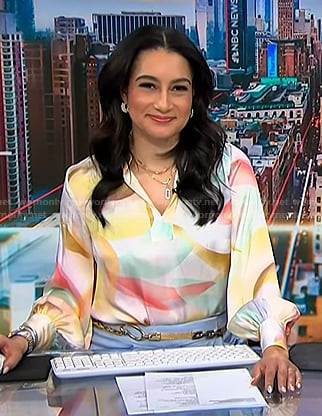 Morgan's watercolor blouse on NBC News Daily