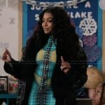 Vanetta’s printed mesh dress on Abbott Elementary