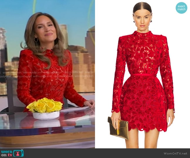 Nadine Merabi Lydia Mini Dress worn by Rhiannon Ally on Good Morning America