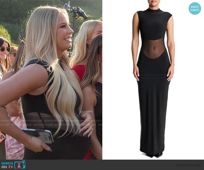 Naked Wardrobe Hourglass Mesh Inset Sleeveless Maxi Dress worn by (Mayci Neeley) on The Kardashians