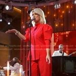 Natalie Grant’s red puff sleeve jumpsuit on Good Morning America