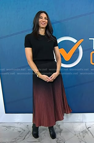 Natalie’s black and pink pleated skirt on Today