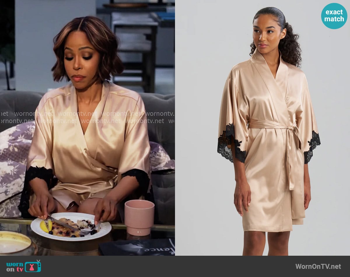 Andi’s champagne robe on Tyler Perrys Sistas