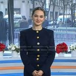 Cailee Spaeny’s navy button down jacket and skirt on Today