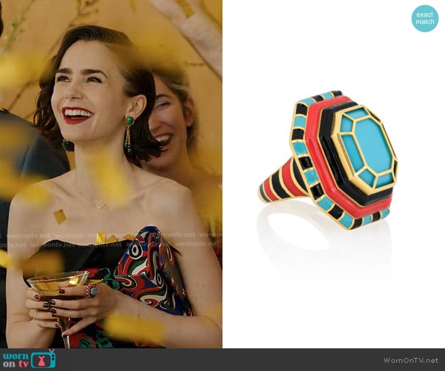 Never Not Grab n Go Ring Ready 2 Release Ring worn by Emily Cooper (Lily Collins) on Emily in Paris