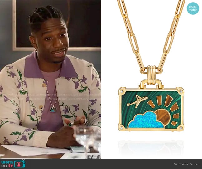 NeverNoT Amazonian Adventures Suitcase worn by Julien (Samuel Arnold) on Emily in Paris