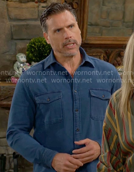 Nick's blue button down shirt on The Young and the Restless