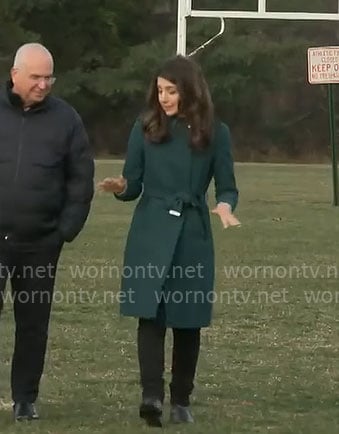 Nicole Sganga’s green coat on CBS Mornings