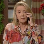 Nikki’s floral graphic print blouse on The Young and the Restless