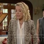 Nikki’s snakeskin print blazer on The Young and the Restless