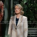 Nina’s beige coat on General Hospital