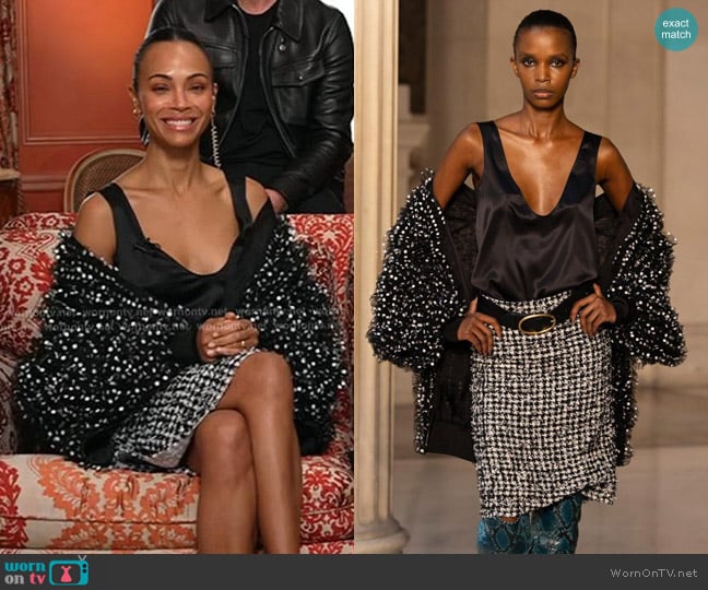 Nina Ricci SS 2026 Collection worn by Zoe Saldaña on Good Morning America