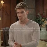 Noah’s beige v-neck sweater on The Young and the Restless
