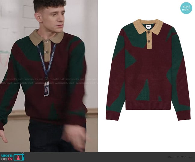 Obey Luca Polo Sweater worn by Jacob Hill (Chris Perfetti) on Abbott Elementary