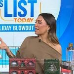 Melissa’s beige off-shoulder knit dress on Today