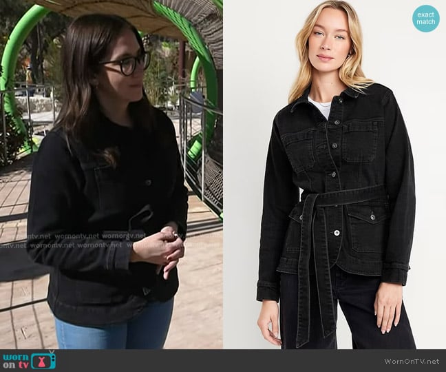 Savannah’s black belted denim jacket on Today Savannah’s black belted denim jacket on Today