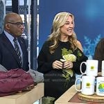 Jennifer Jolly’s black floral one-shoulder sweater and pants on Today