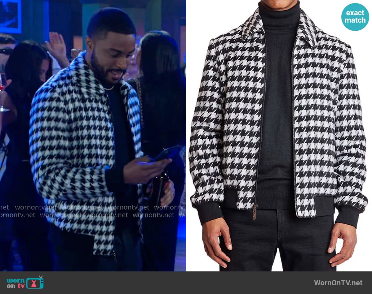 Paisley & Gray Dorian Houndstooth Jacket worn by Jacob Hawthorne (Jibre Hordges) on Beyond the Gates