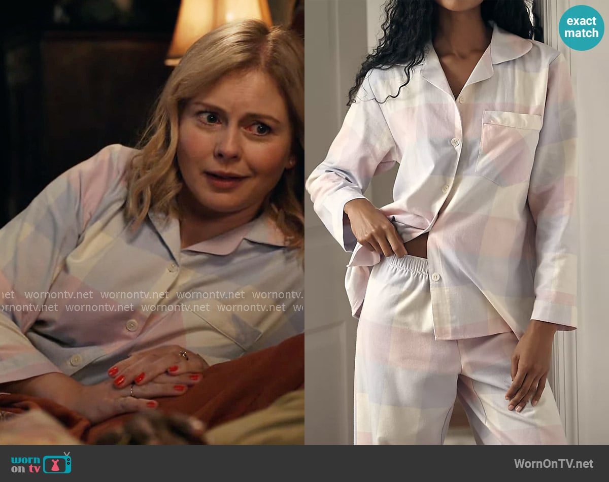 Papinelle Full-Length Pajama Set worn by Sam (Rose McIver) on Ghosts