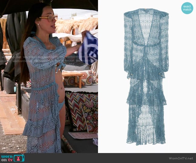 PatBO Seashell Lycra Robe worn by Angie Katsanevas on The Real Housewives of Salt Lake City