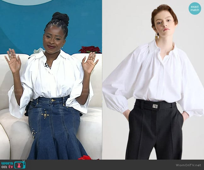 Patou Bubble Blouse in organic cotton poplin worn by Amanda Gorman on Today
