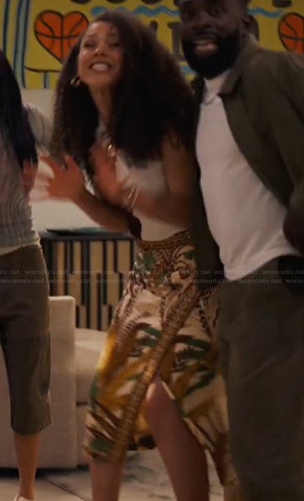 Penelope's floral print wrap skirt on Bel-Air
