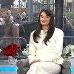 Paige Desorbo’s white peplum jacket and pants on Today