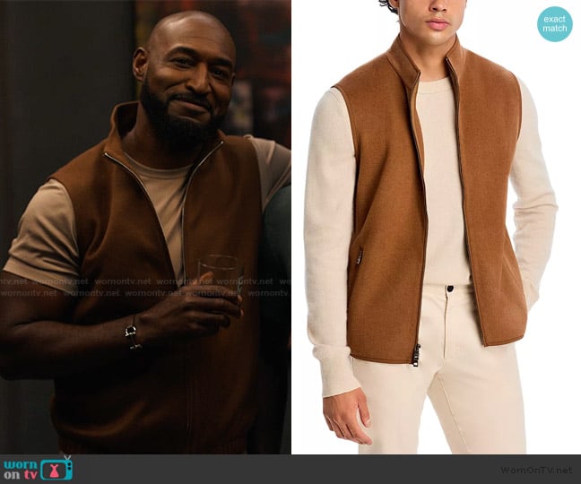 Peter Millar Crown Flex Fleece Vest worn by Philip Banks (Adrian Holmes) on Bel-Air