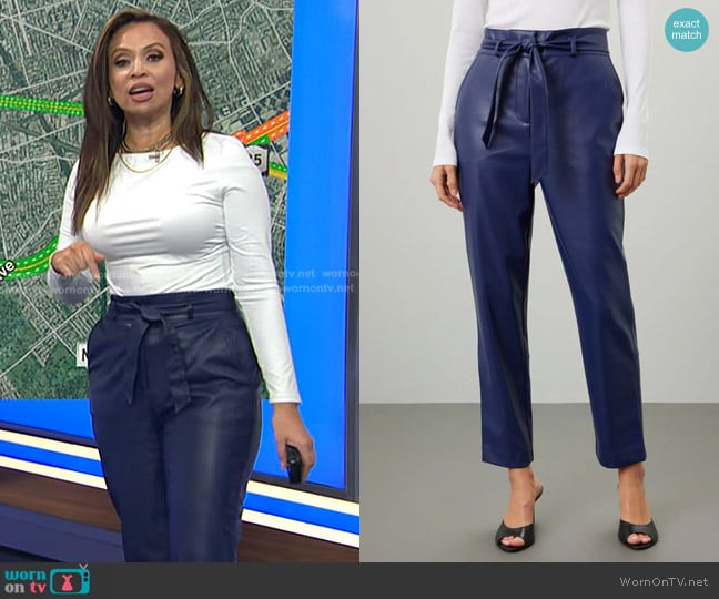 Peter Som Belted Faux Leather Pants worn by Adelle Caballero on Today