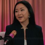 Peyton’s black pinstripe blazer on Elsbeth