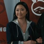 Peyton’s black layered hoodie on Elsbeth