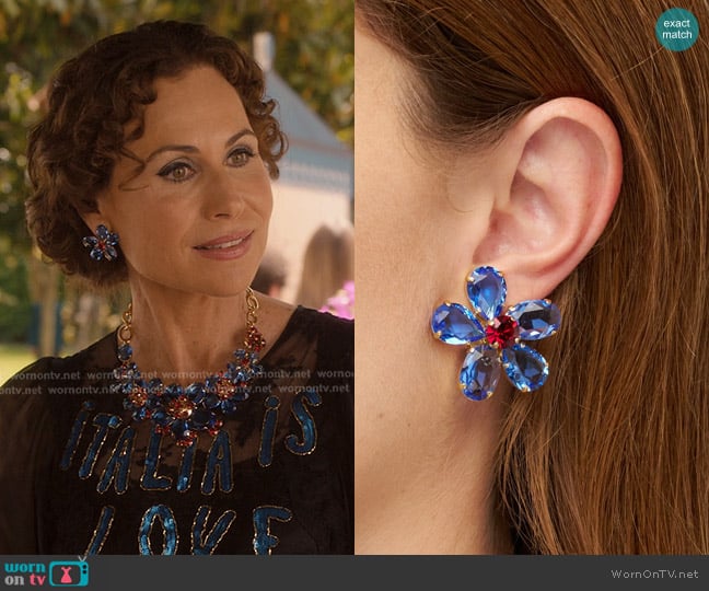 Philippe Ferrandis Sofia Clip Earrings worn by Princess Jane (Minnie Driver) on Emily in Paris