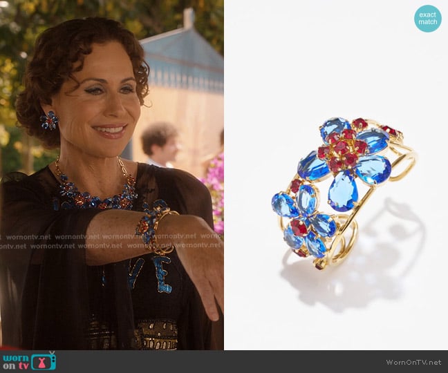 Philippe Ferrandis Sofia Flower Cuff worn by Princess Jane (Minnie Driver) on Emily in Paris